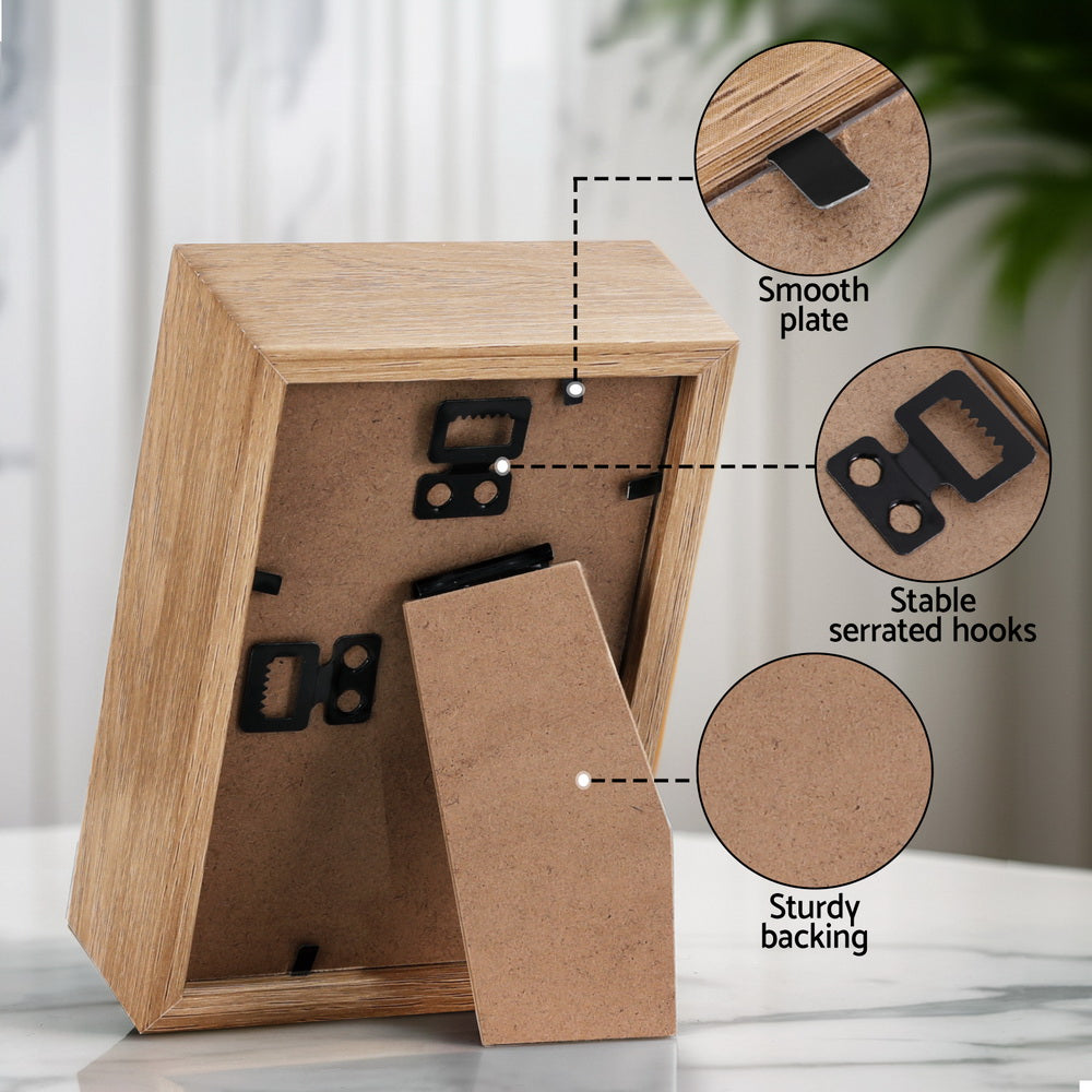 Artiss 3-Piece 3D Photo Frame Set Oak