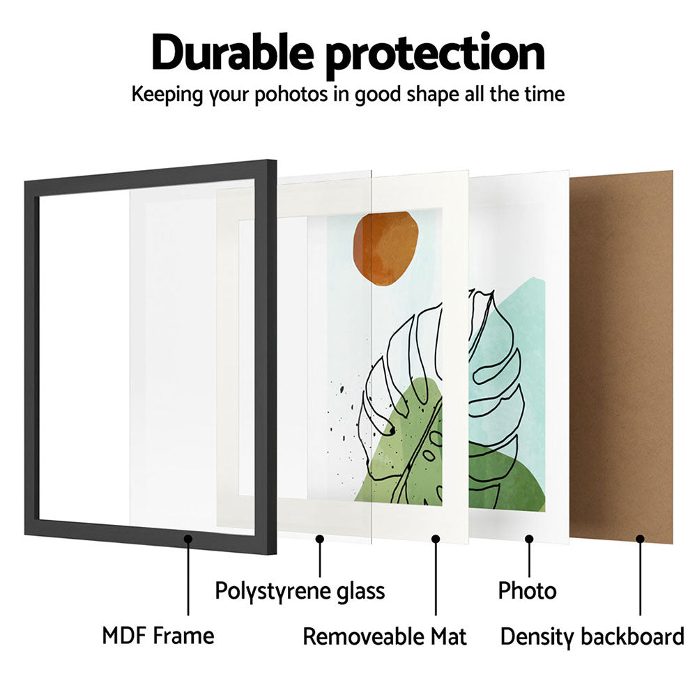 Artiss 2-Piece Photo Frame Set Black Square MDF