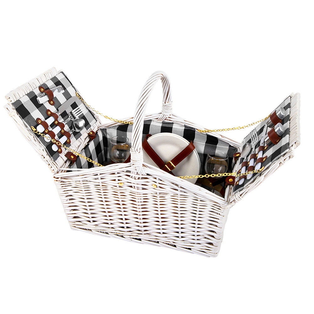 Alfresco 2 Person Willow Picnic Basket Set with Blanket