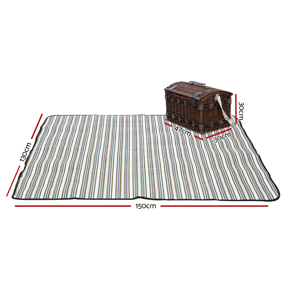Alfresco 4 Person Picnic Basket Set with Blanket