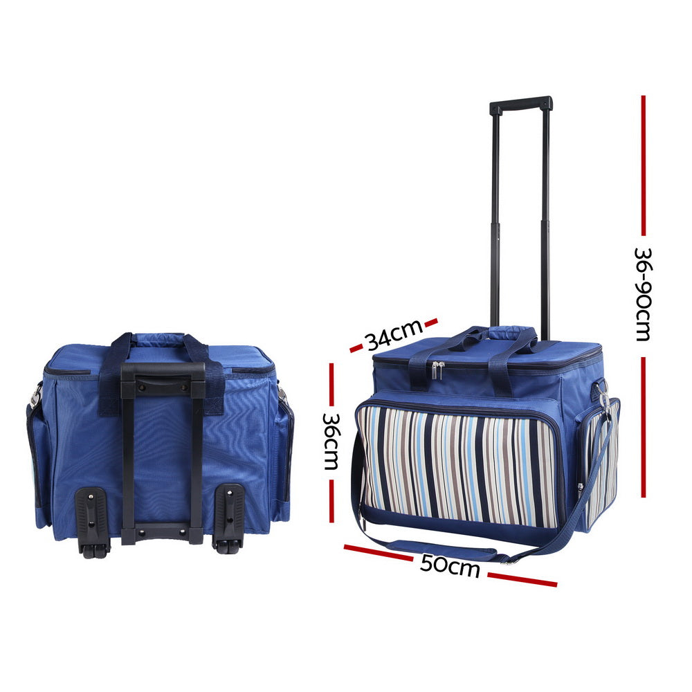 Alfresco 6-Person Picnic Trolley Bag Insulated with Wheels