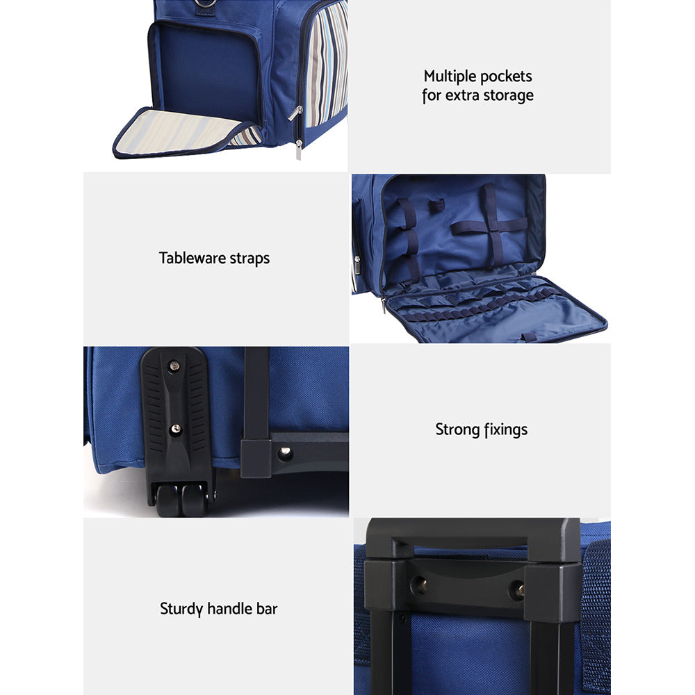 Alfresco 6-Person Picnic Trolley Bag Insulated with Wheels