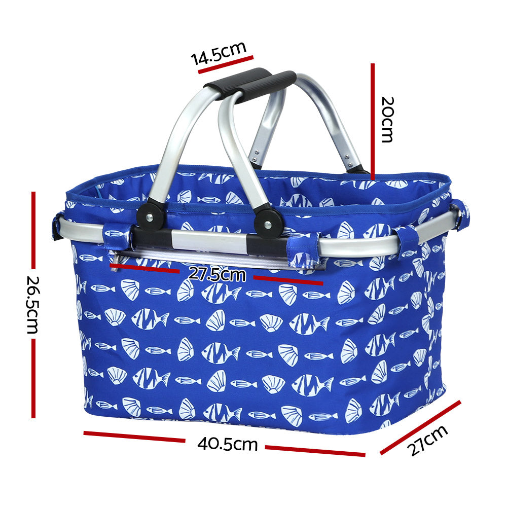 Alfresco Insulated Picnic Basket Folding Hamper