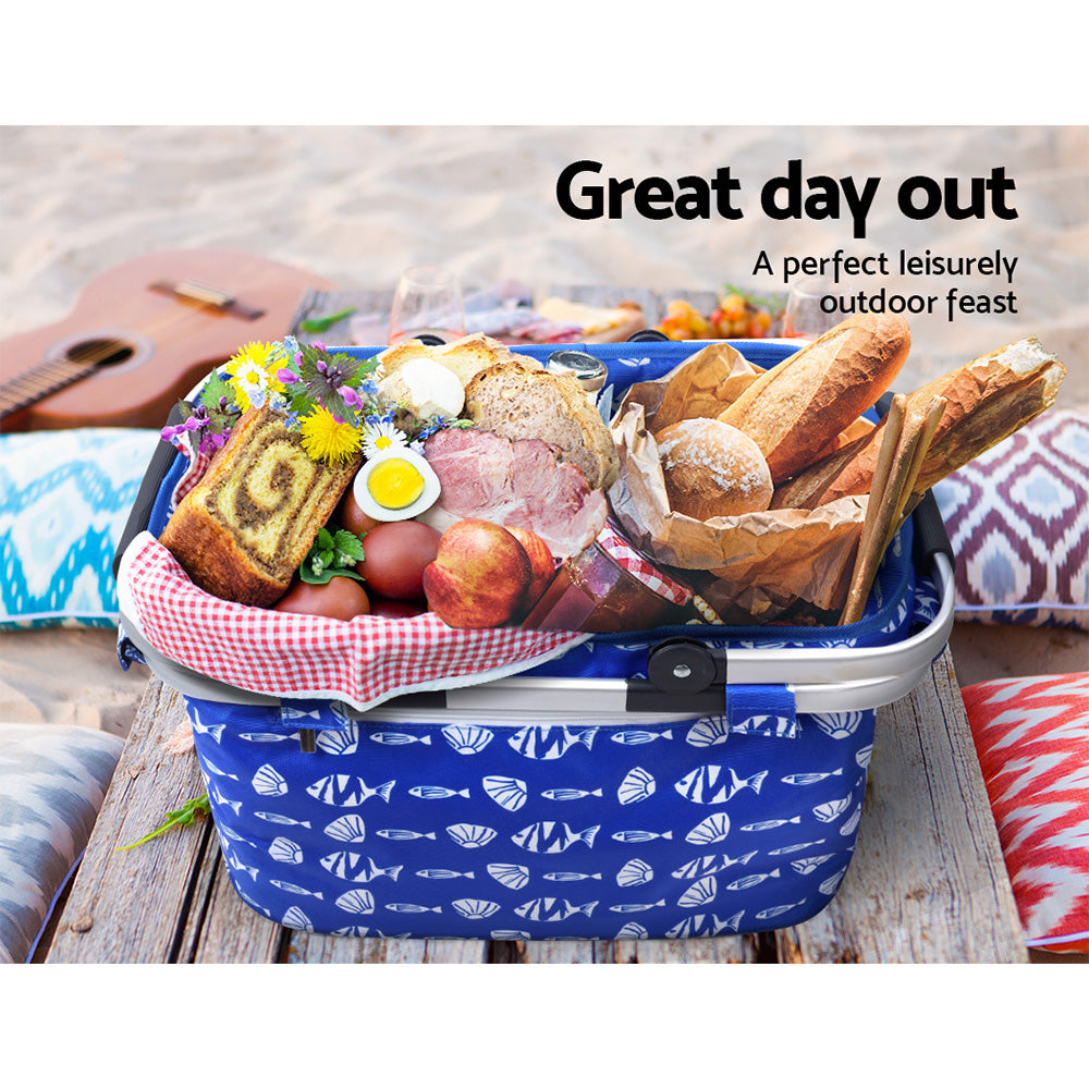 Alfresco Insulated Picnic Basket Folding Hamper