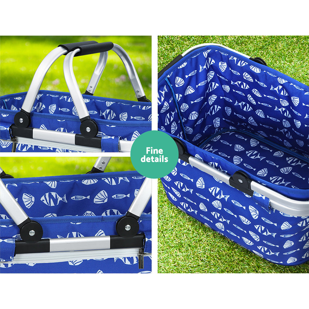 Alfresco Insulated Picnic Basket Folding Hamper