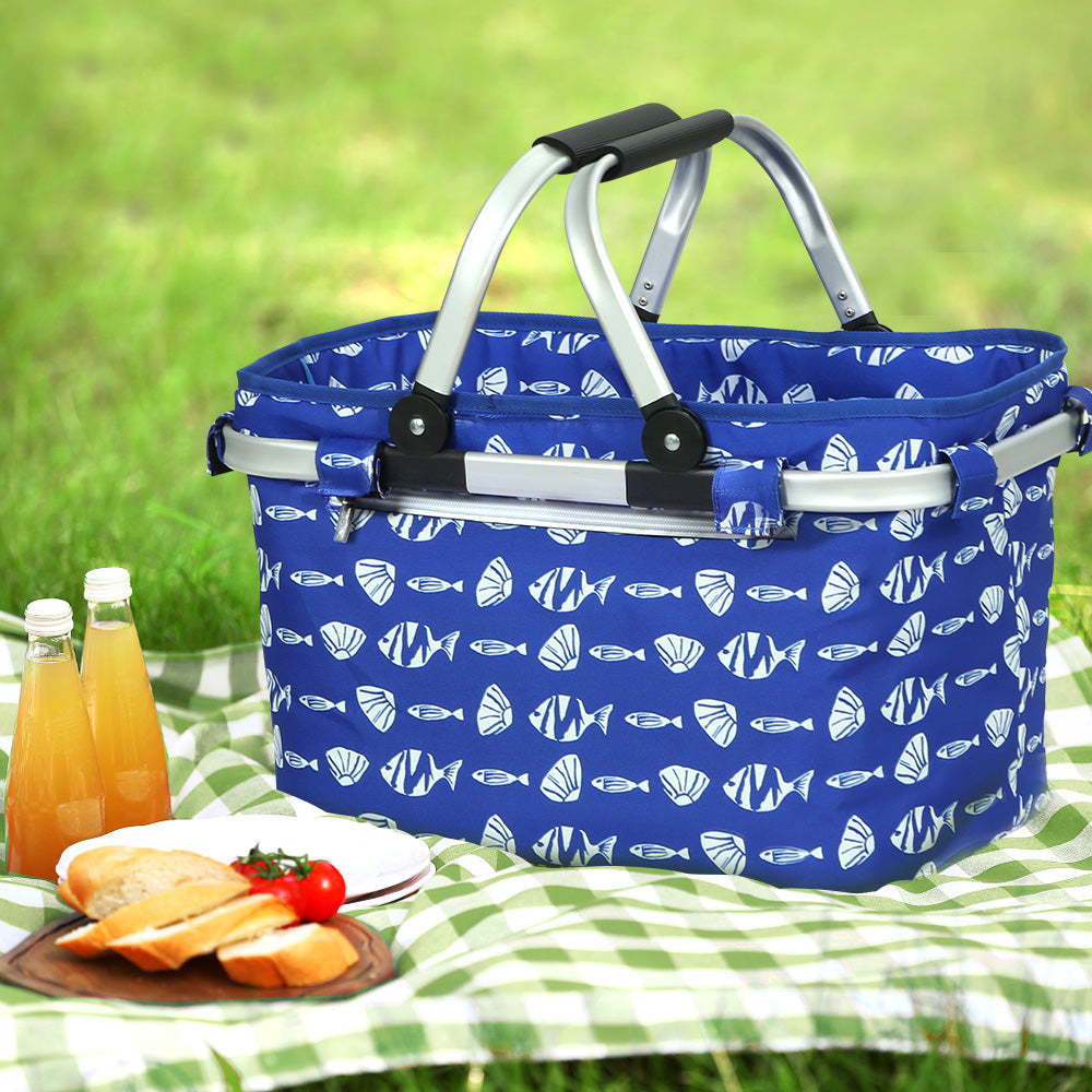 Alfresco Insulated Picnic Basket Folding Hamper