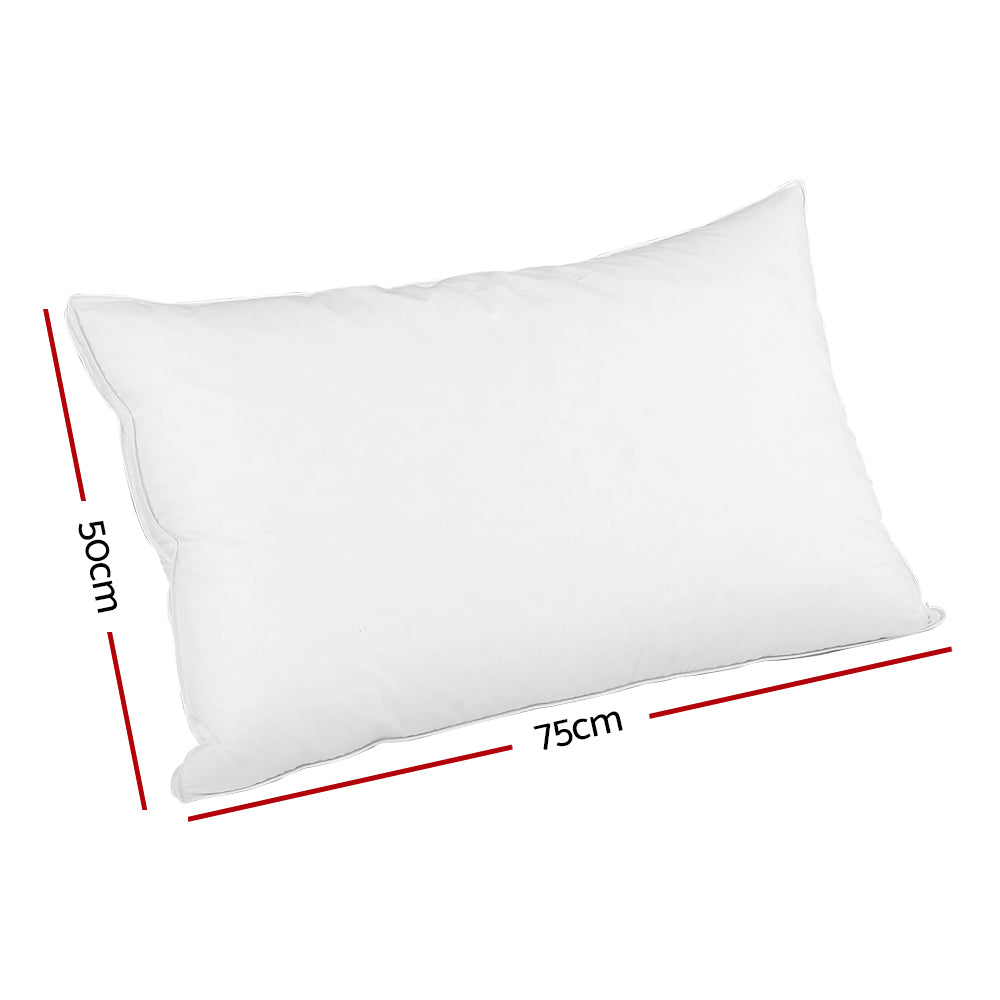 Giselle Twin Pack Duck Feather Down Pillows Luxury White