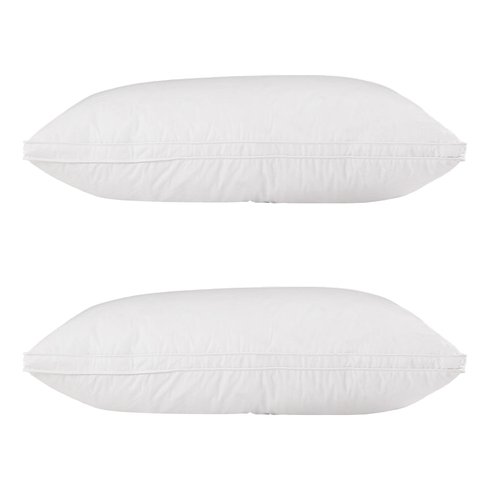 Giselle Twin Pack Duck Feather Down Pillows Luxury White