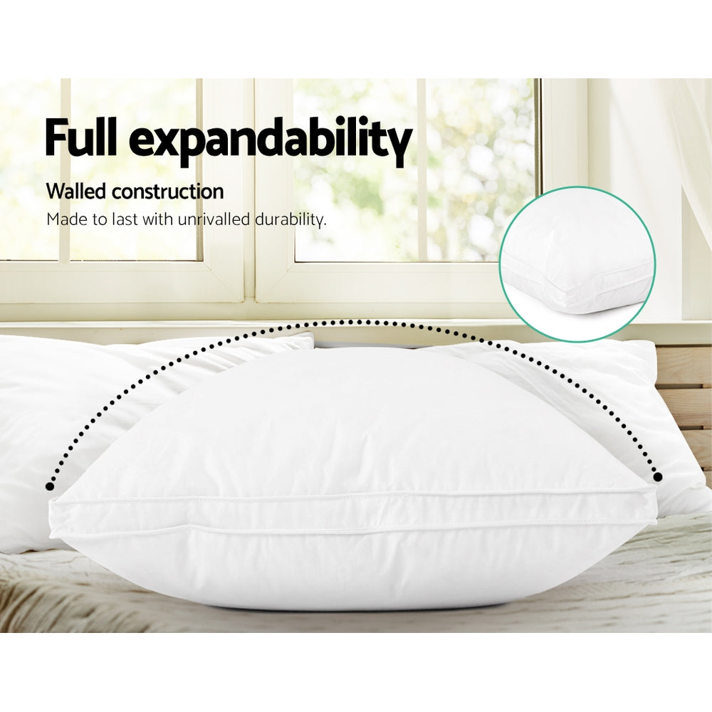Giselle Twin Pack Duck Feather Down Pillows Luxury White