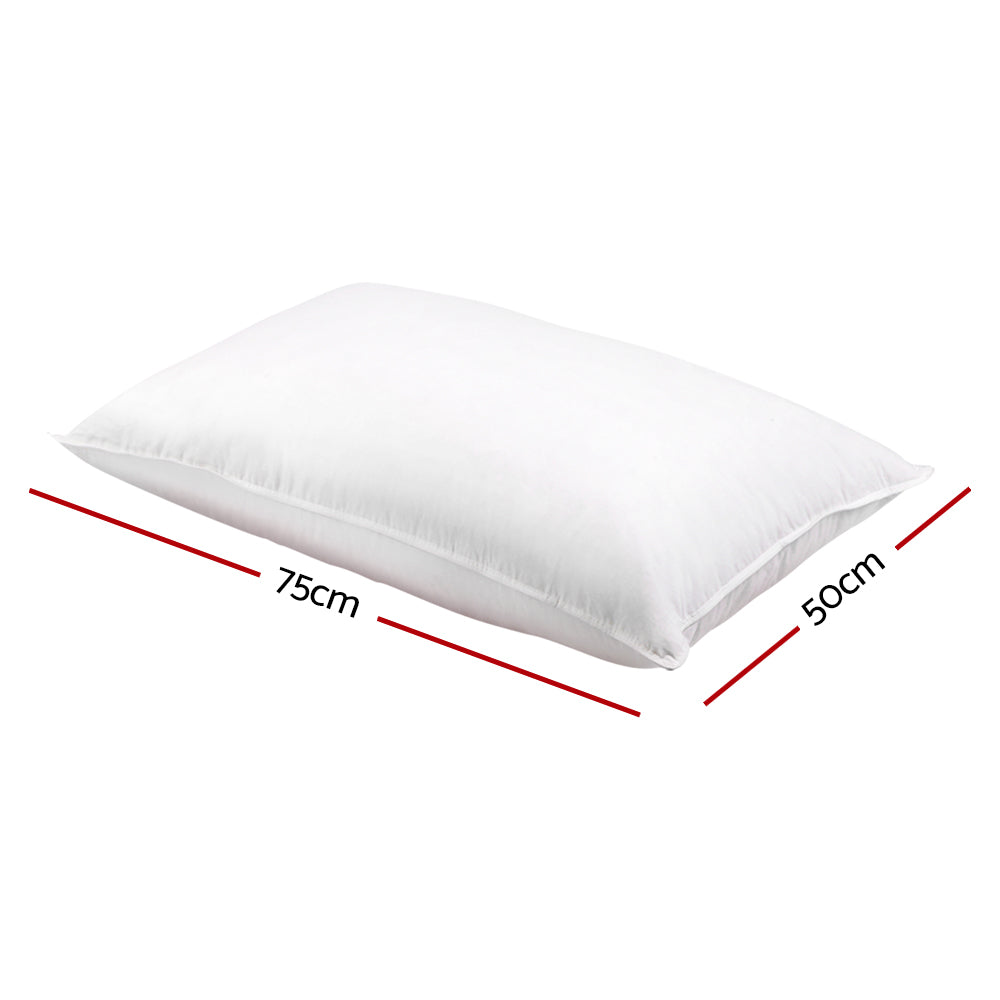 Giselle Twin Pack Duck Feather Down Pillows Hypoallergenic White