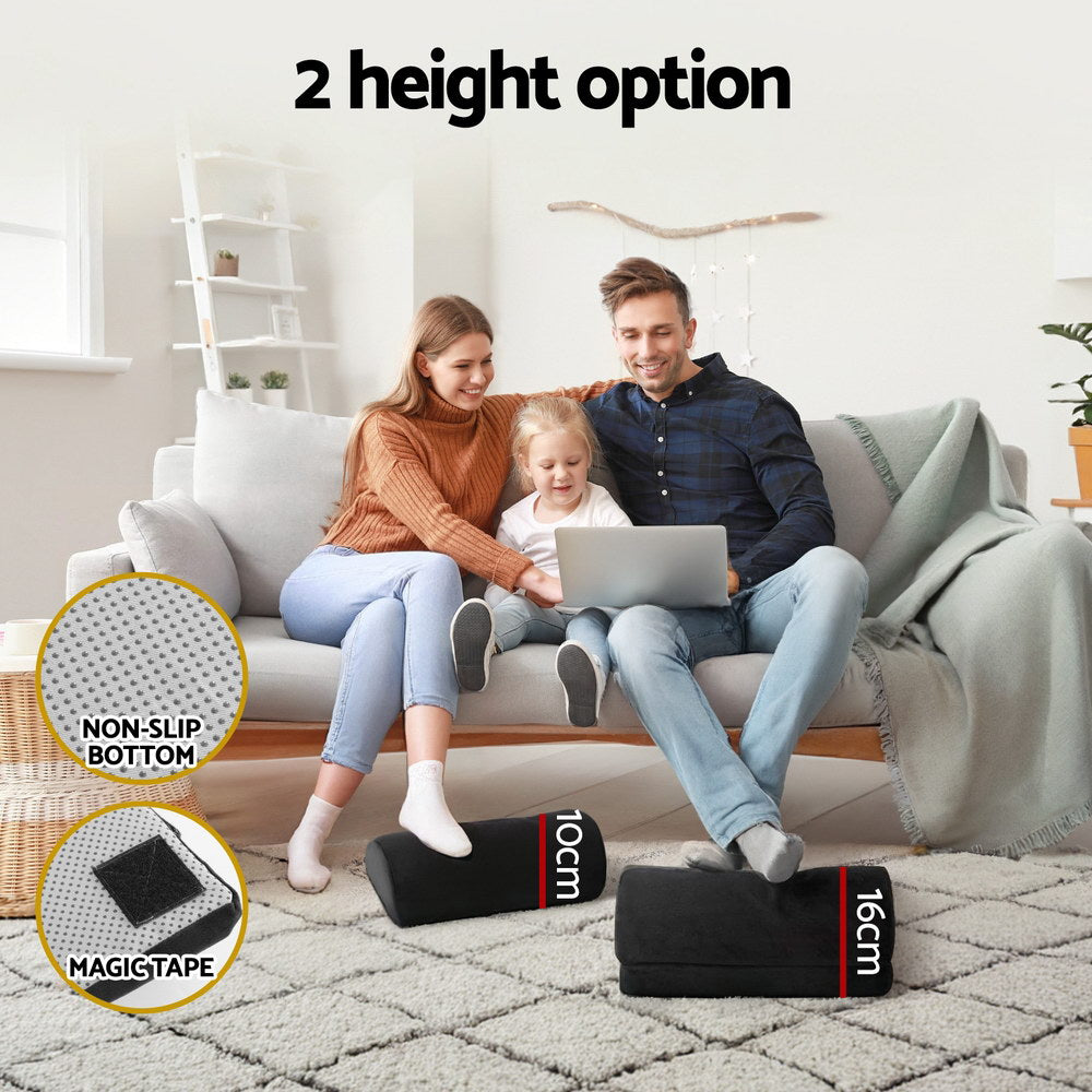 Giselle Adjustable Memory Foam Footrest Cushion Black