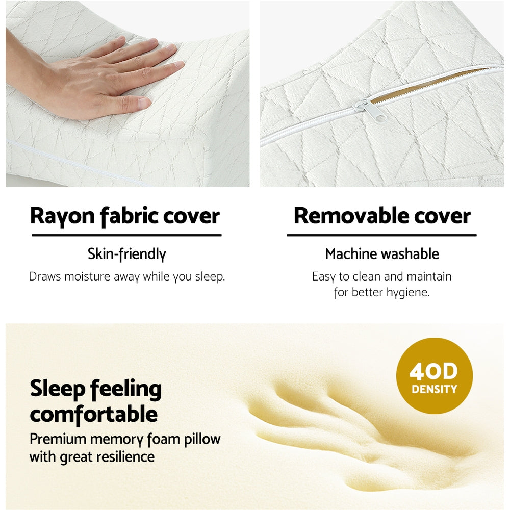 Giselle Memory Foam Knee Pillow Ergonomic Contoured Design