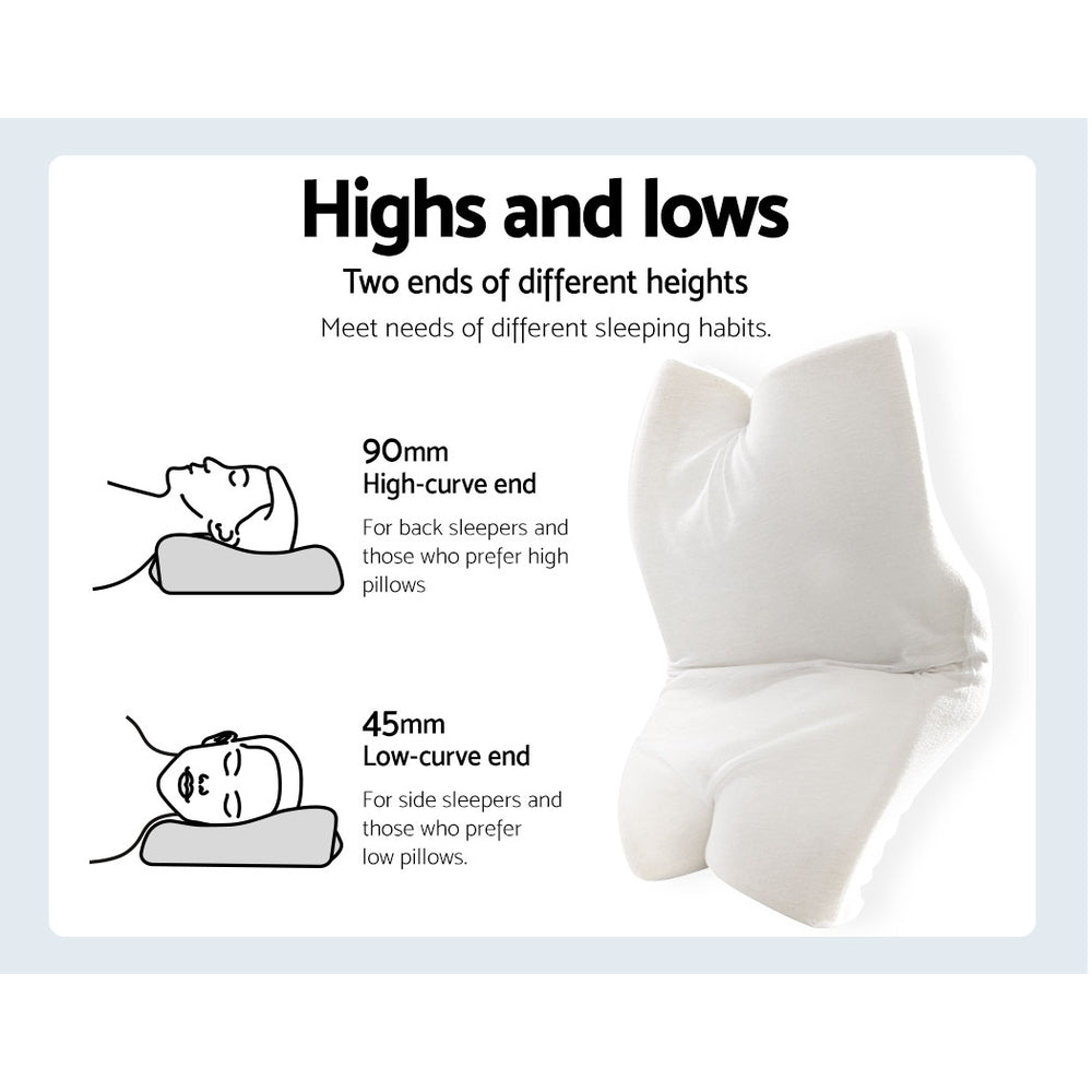 Giselle Bedding Contour Memory Foam Pillow Navy