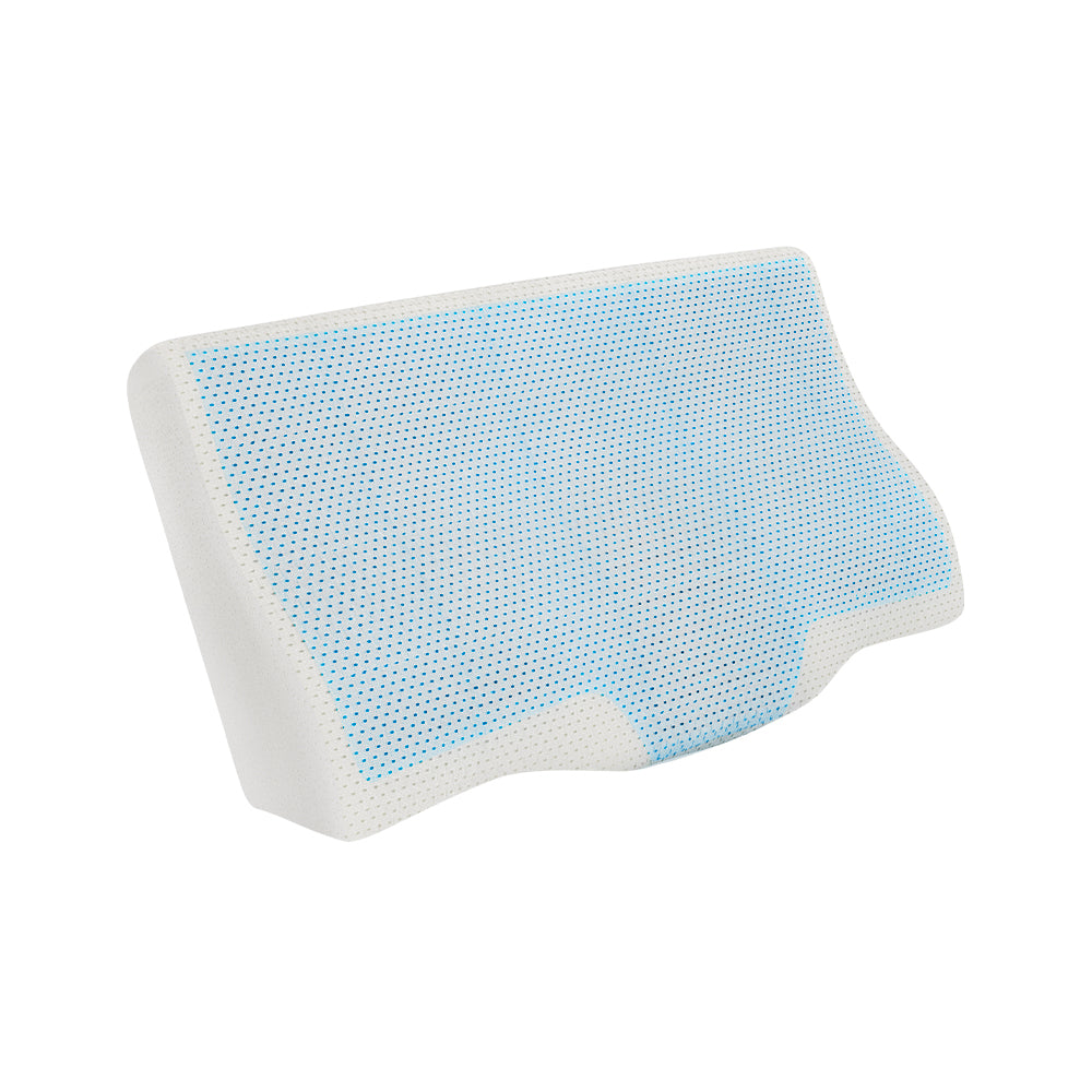 Giselle Memory Foam Contour Pillow Cool Gel Bamboo Cover White