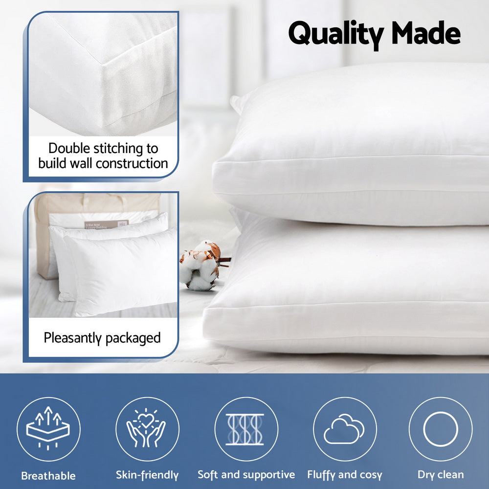 Giselle Bedding 70x45CM Shredded Memory Foam Pillow Adjustable Loft White
