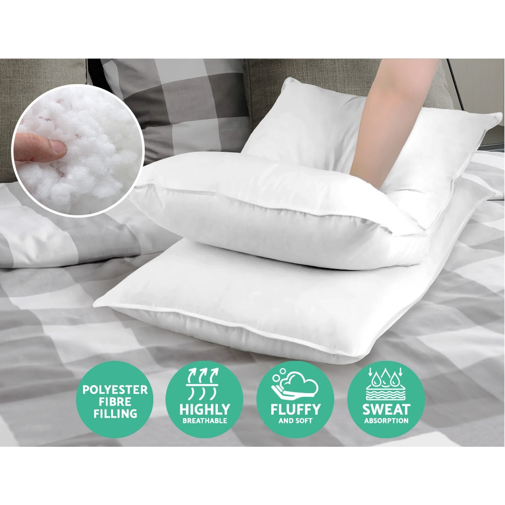 Giselle Bedding 4-Pack Pillows Family Hotel 48x73cm (2 Firm, 2 Medium)