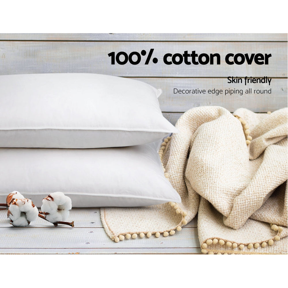 Giselle Bedding King Pillows 4 Pack Cotton Cover Family Hotel