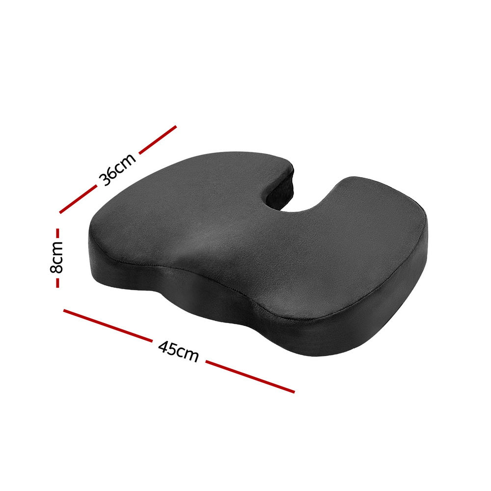 Giselle Memory Foam Seat Cushion Back Pain Relief Black