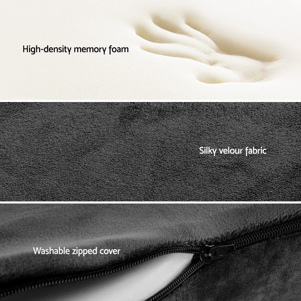 Giselle Memory Foam Seat Cushion Back Pain Relief Black
