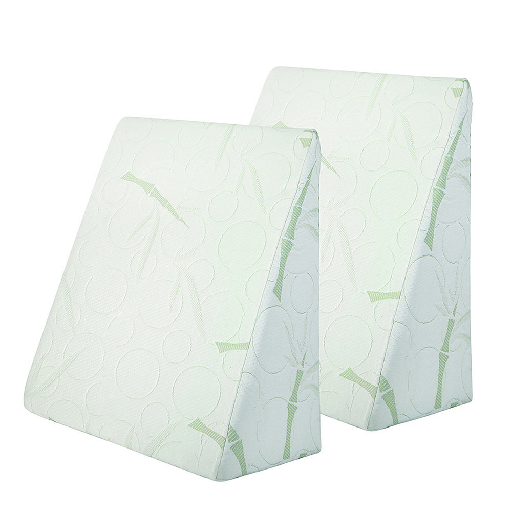 Giselle Twin Pack Wedge Pillows Bamboo Cover Memory Foam