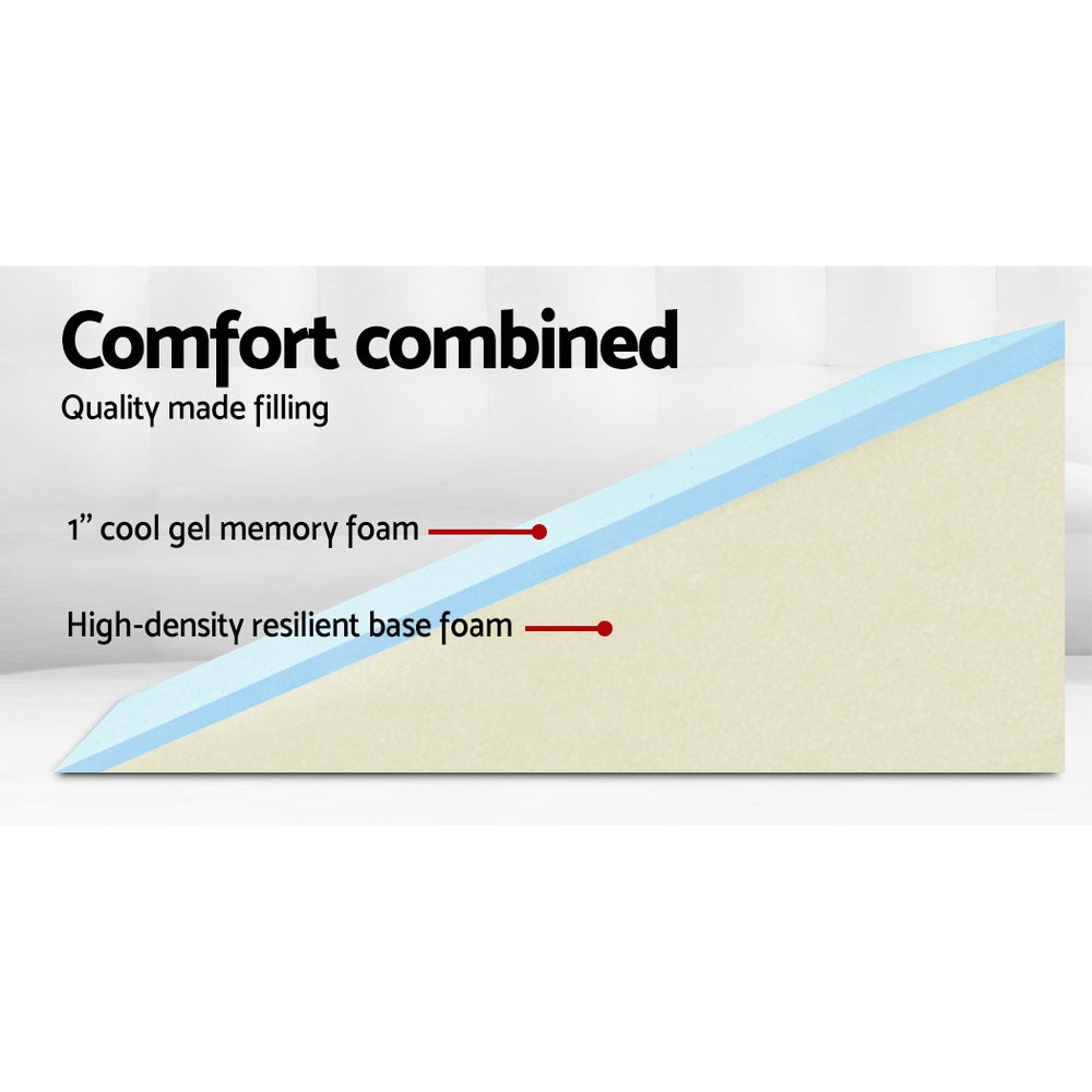 Giselle Bedding Wedge Pillow Memory Foam White & Blue