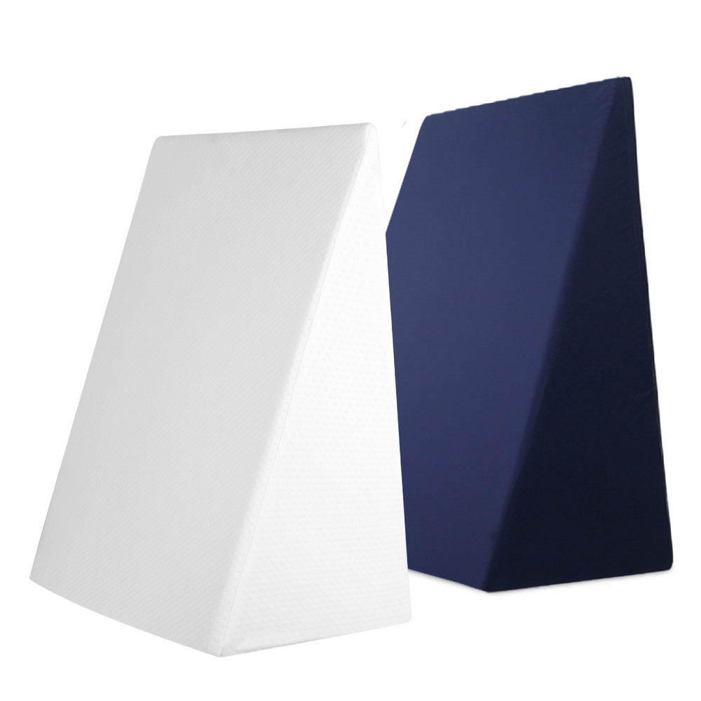 Giselle Bedding Wedge Pillow Memory Foam White & Blue
