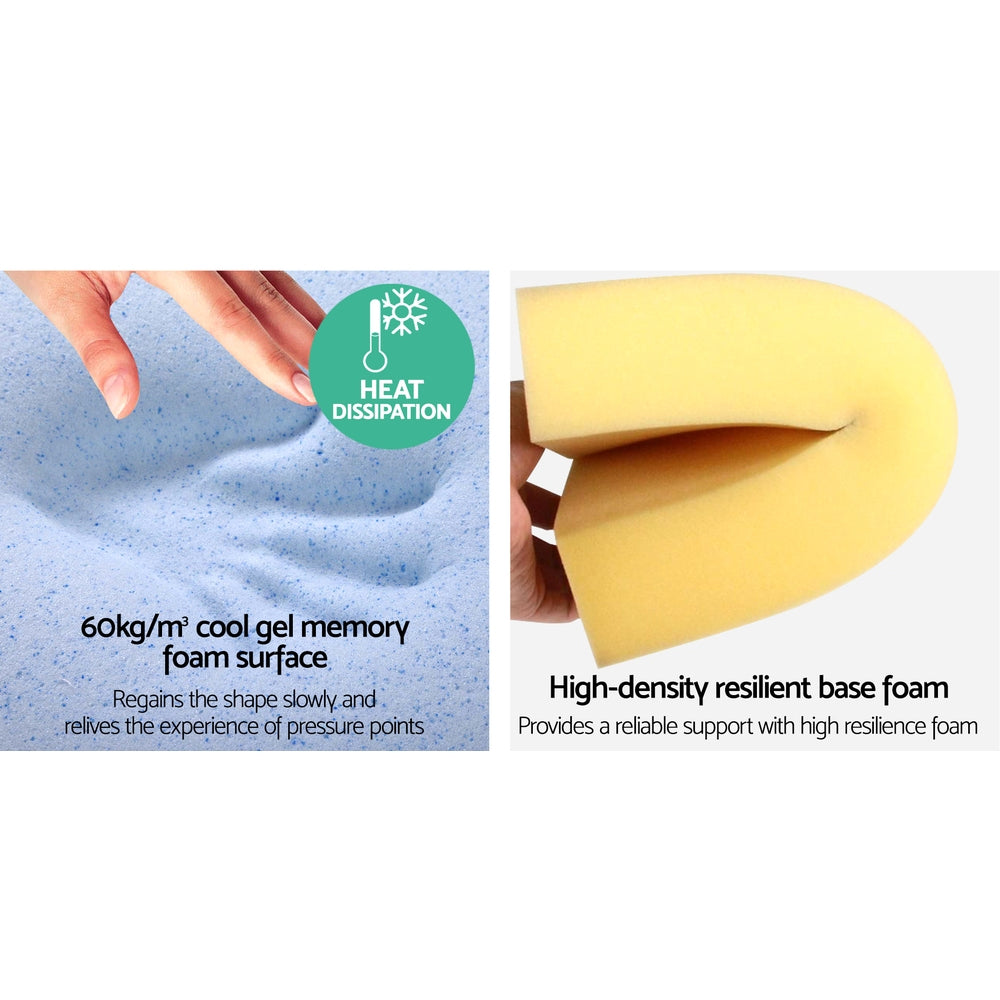 Giselle Twin Pack Wedge Pillow Cool Gel Memory Foam White