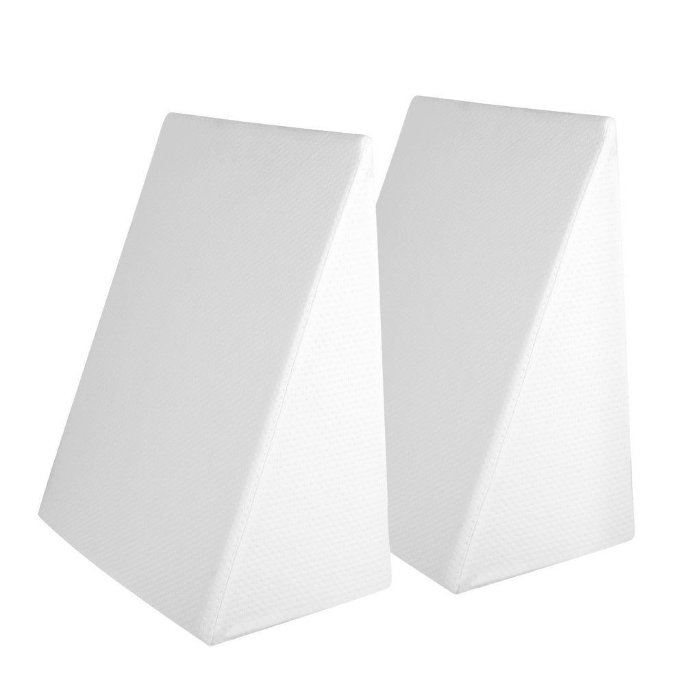Giselle Twin Pack Wedge Pillow Cool Gel Memory Foam White