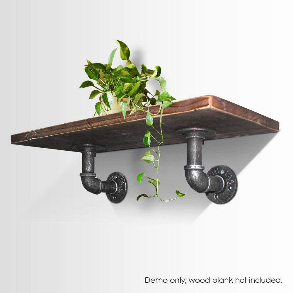 Floating Pipe Shelf Brackets 6" Metal Industrial Set of 8
