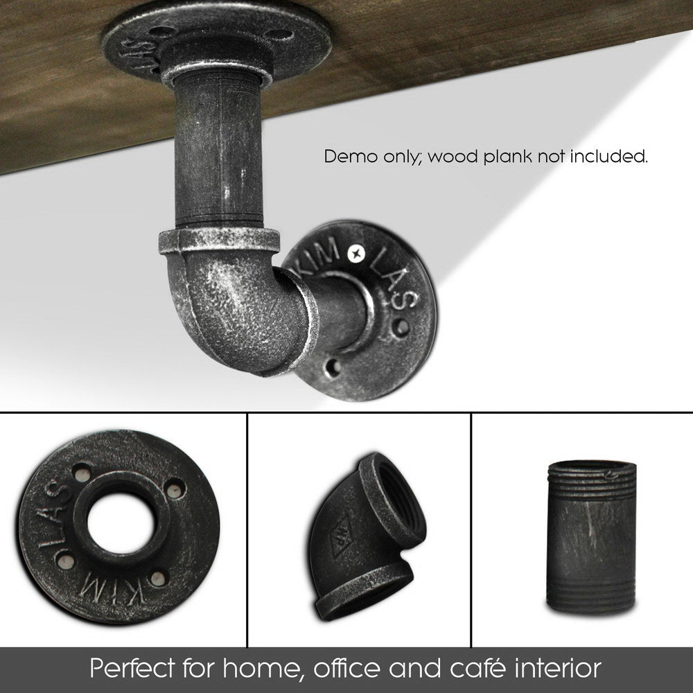 Floating Pipe Shelf Brackets 6" Metal Industrial Set of 8