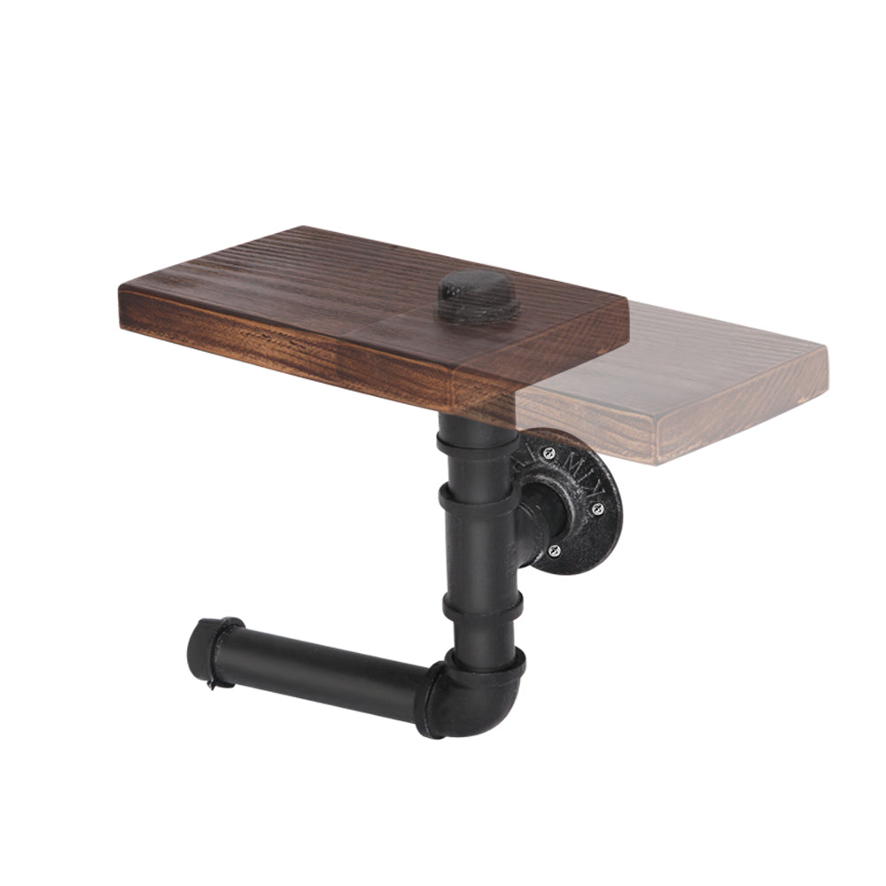 DIY Pipe Shelf Toilet Paper Holder Rustic Industrial Adjustable