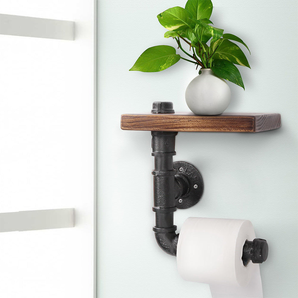 DIY Pipe Shelf Toilet Paper Holder Rustic Industrial Adjustable