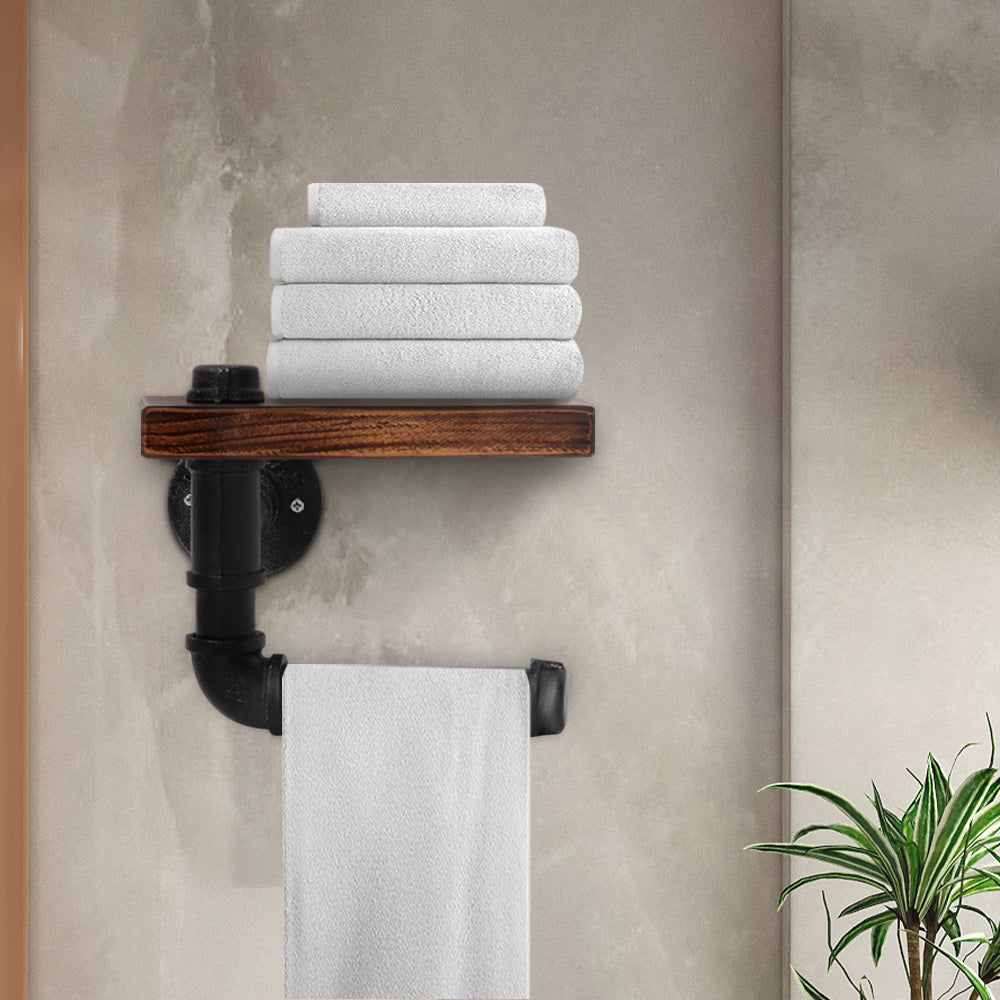 DIY Pipe Shelf Toilet Paper Holder Rustic Industrial Adjustable