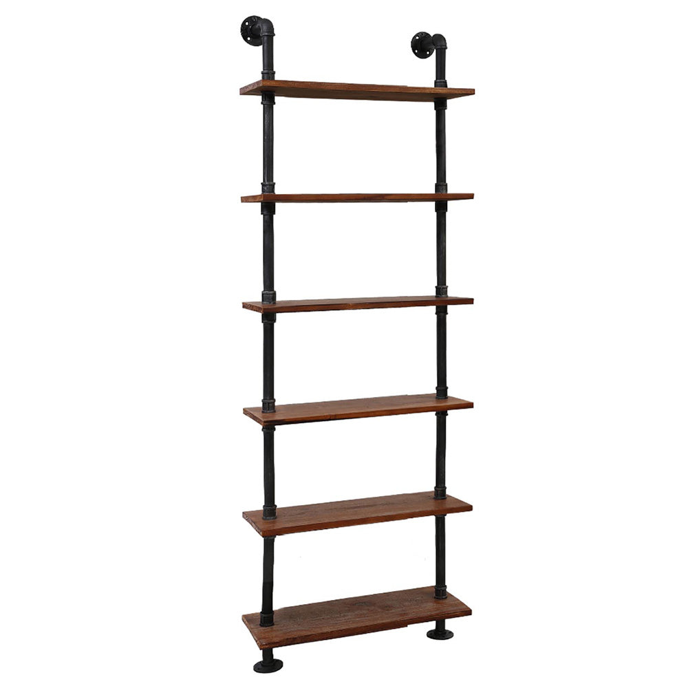 IDA 6-Tier Floating Pipe Shelf DIY Industrial Rustic