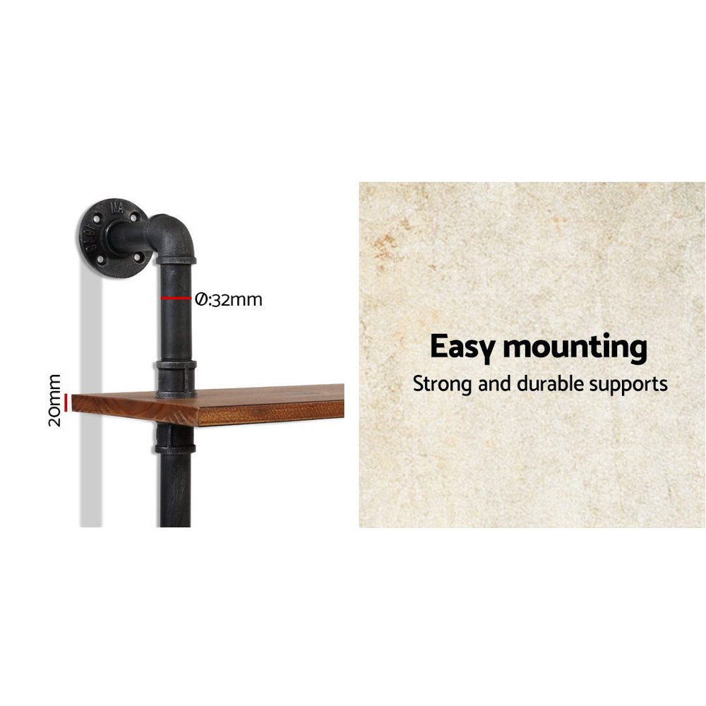 IRA 6-Tier Floating Pipe Shelf DIY Rustic Industrial