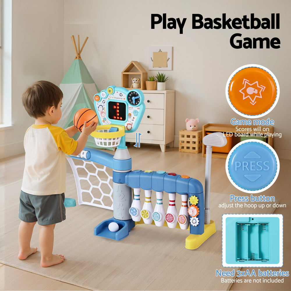 Keezi Kids 5-in-1 Sports Activity Centre Blue