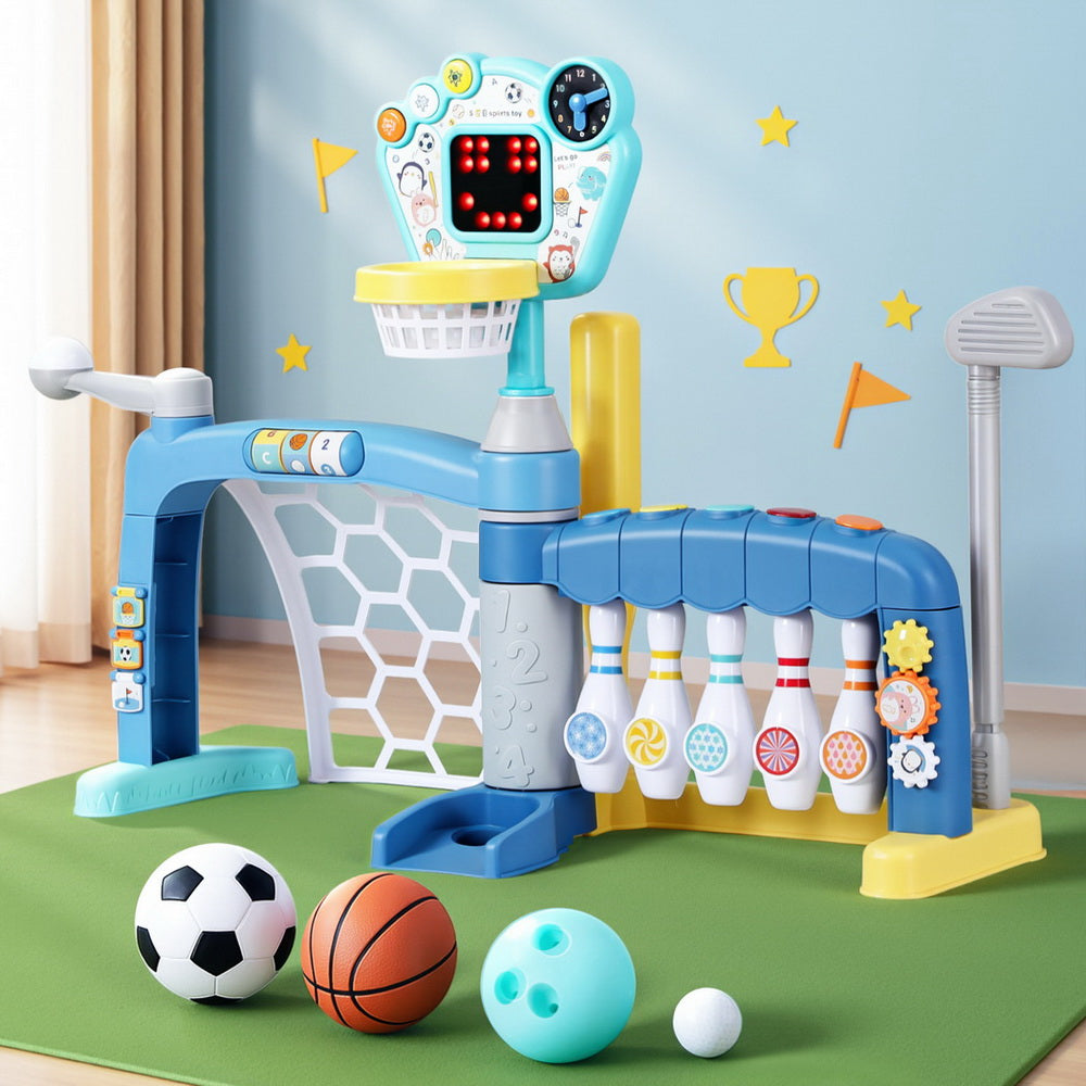 Keezi Kids 5-in-1 Sports Activity Centre Blue