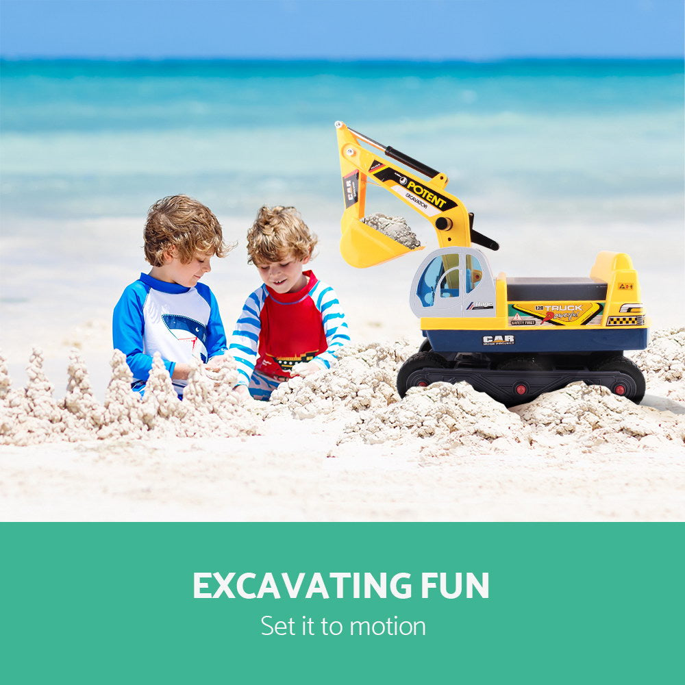 Keezi Kids Ride On Excavator Digger Yellow