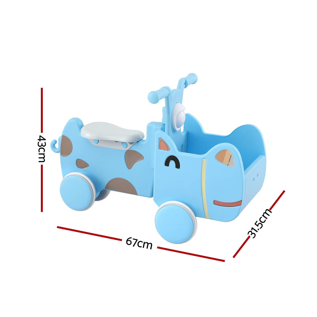 KEEZI Kids Ride On Push Car with Storage Space Blue