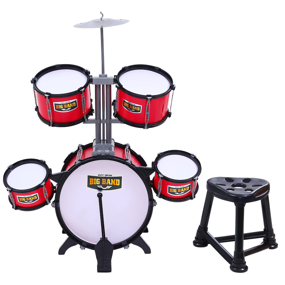 Keezi 7-Piece Junior Drum Kit Red
