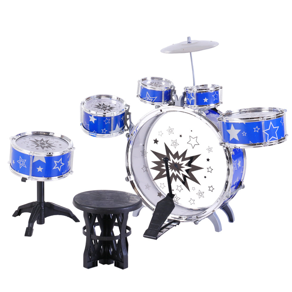 Keezi 8-Piece Kids Drum Set Blue