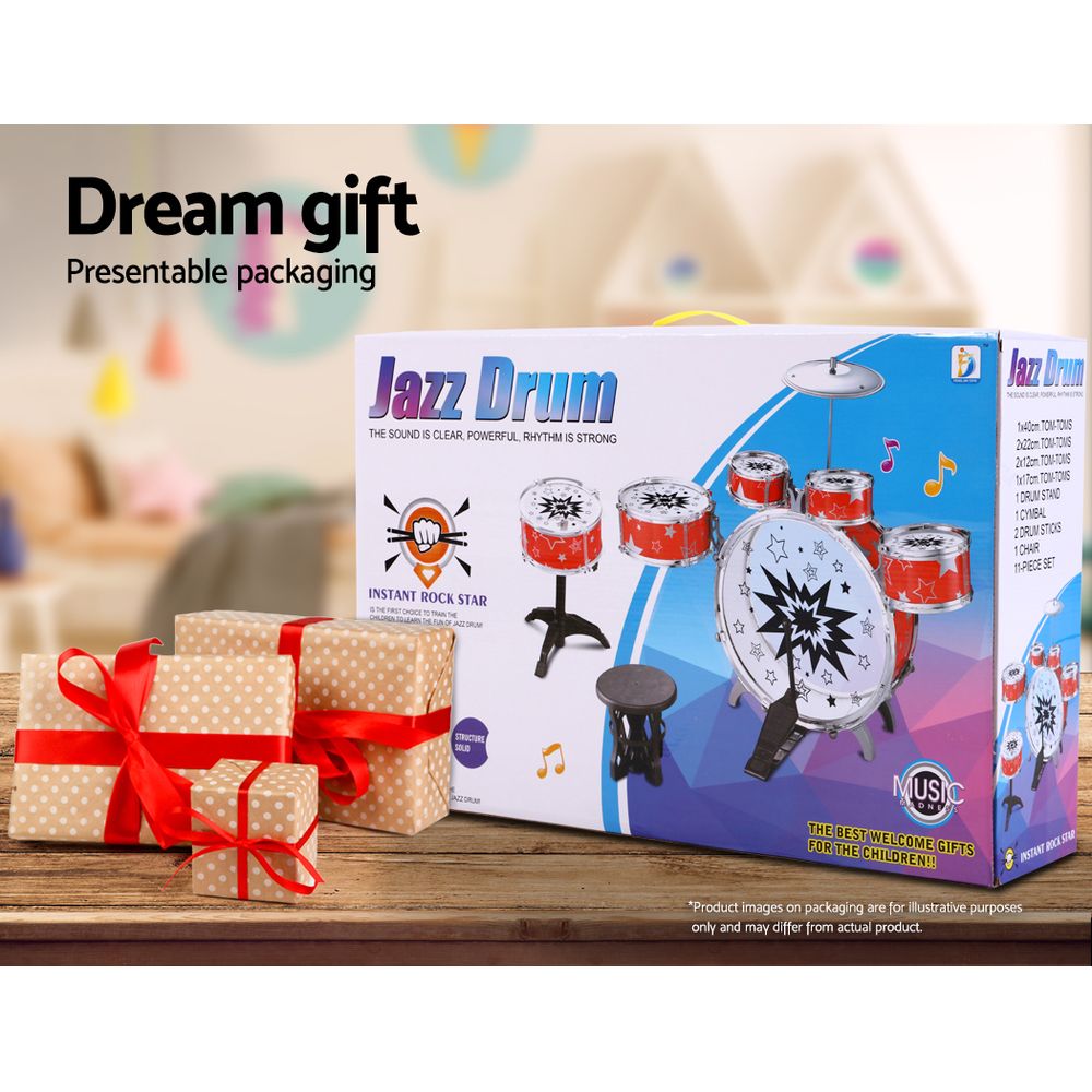 Keezi 8-Piece Kids Drum Set Blue