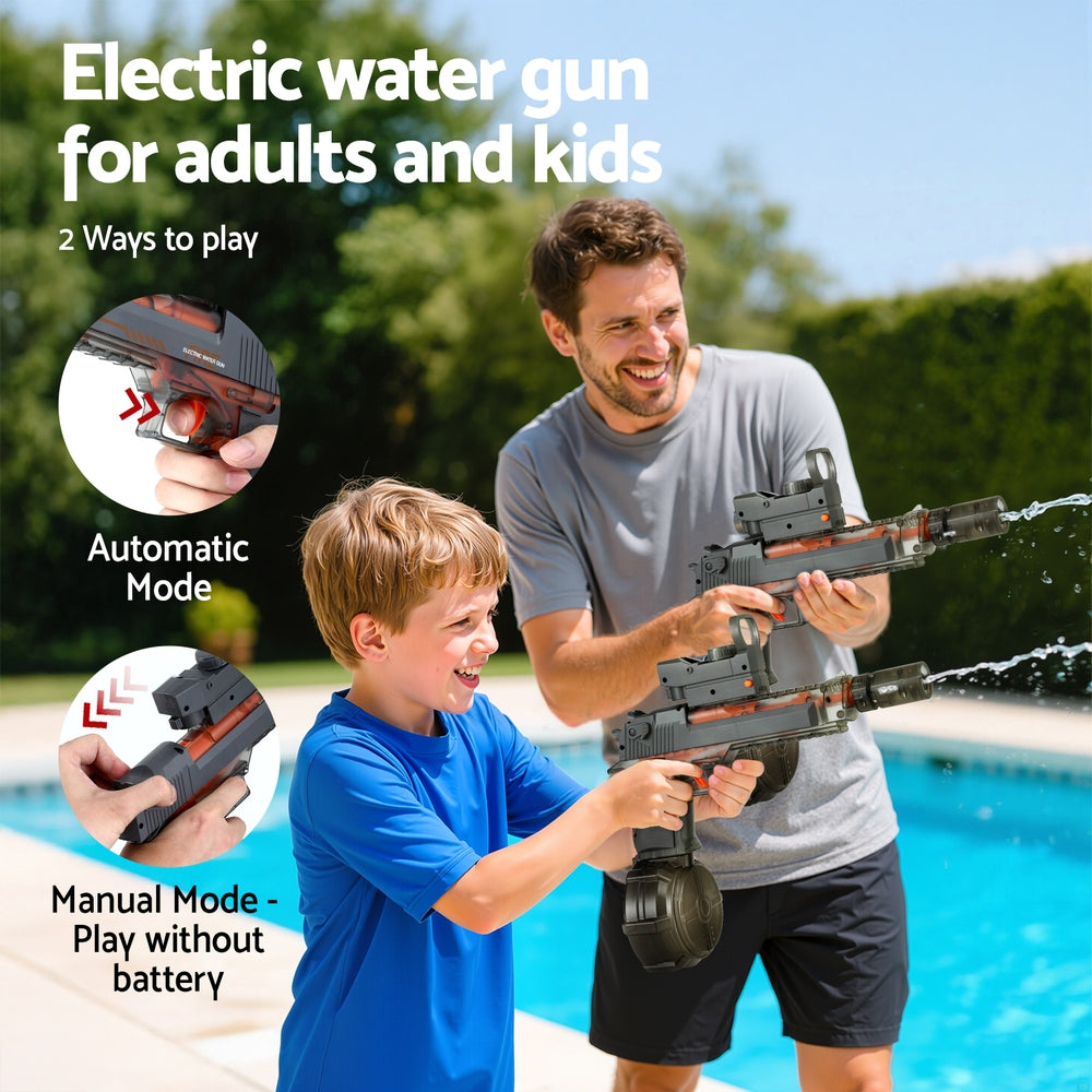 Keezi Kids Electric Water Gun 500ml Water Tank Grey