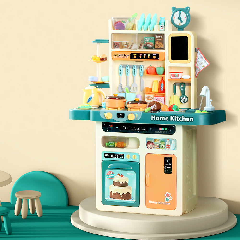Keezi Kids Kitchen Play Set Cooking Sound Steam Light Multicoloured