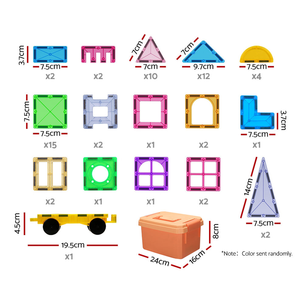 Keezi 60pcs Kids Magnetic Building Tiles Educational Toy Set