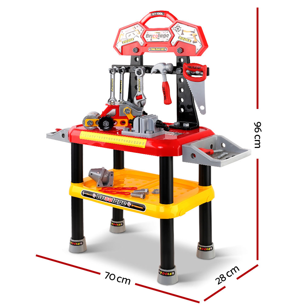 Keezi Kids Workbench 97-Piece Pretend Play Tools Red
