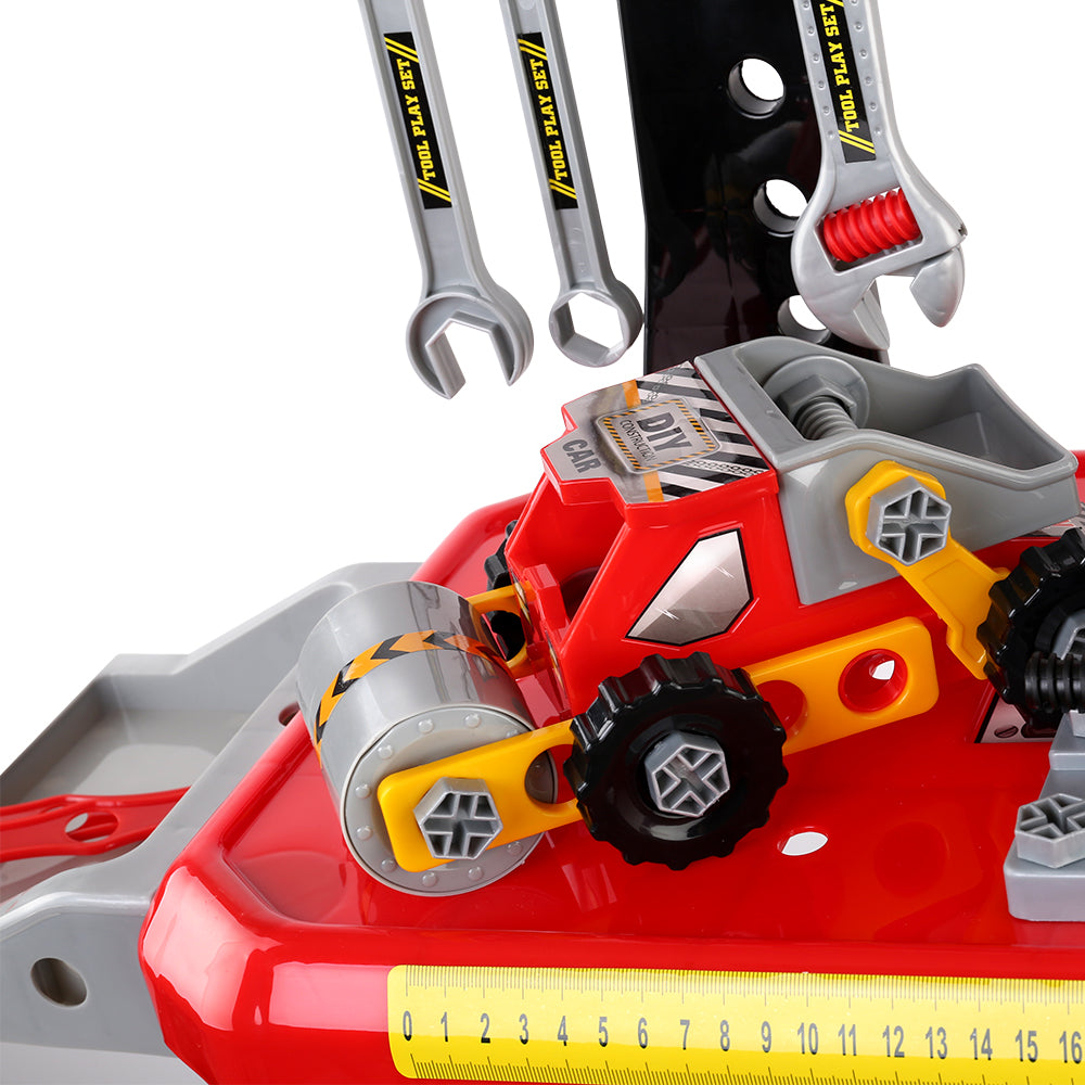 Keezi Kids Workbench 97-Piece Pretend Play Tools Red