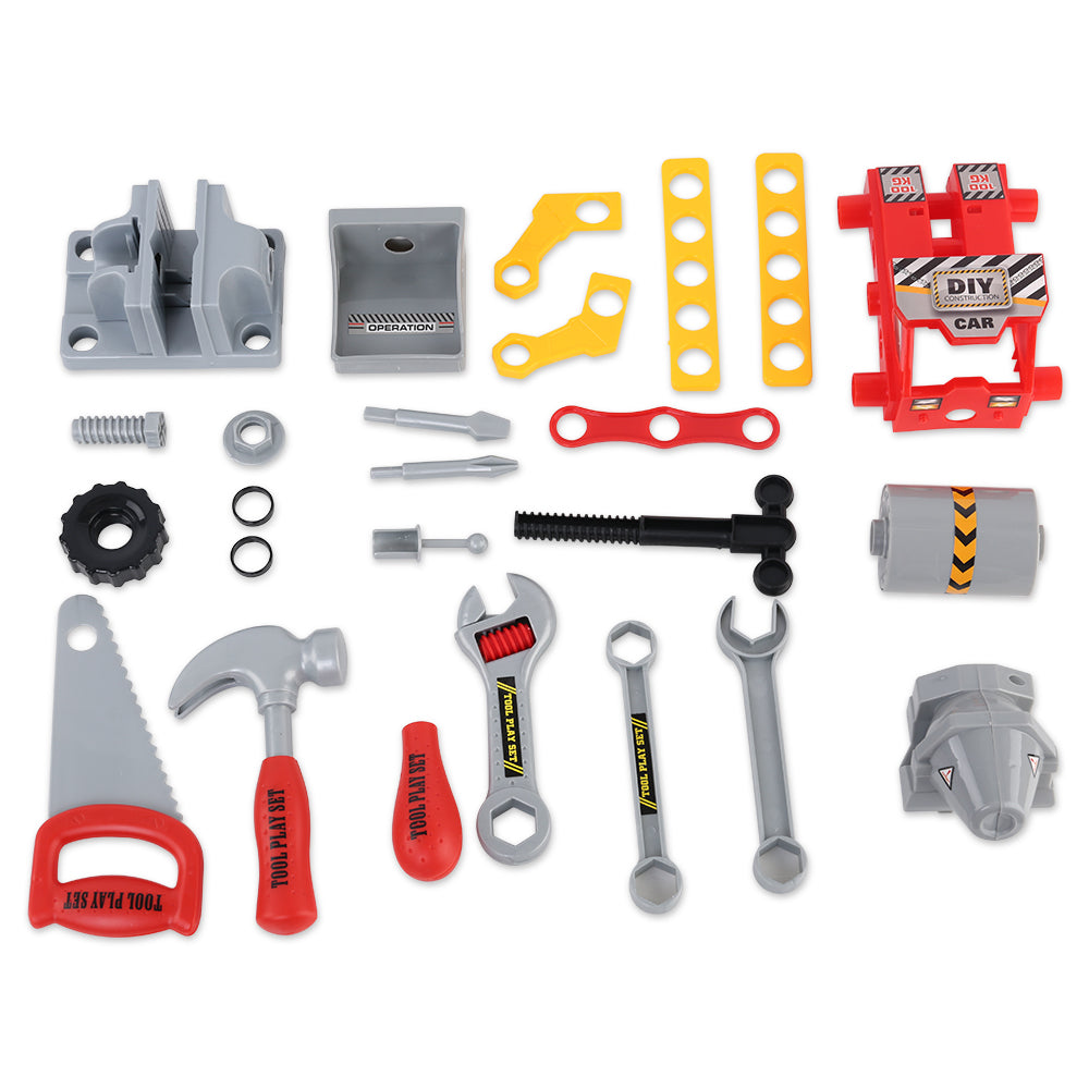 Keezi Kids Workbench 97-Piece Pretend Play Tools Red