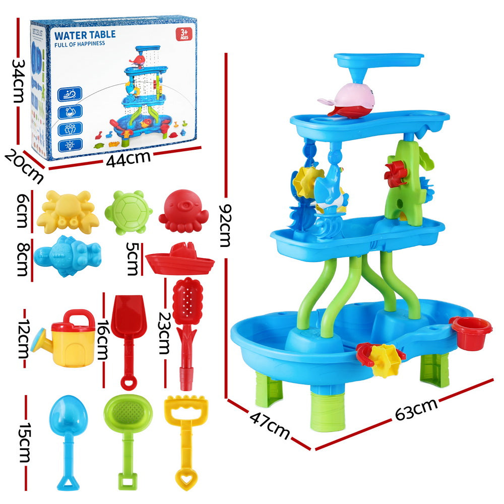 Keezi 4-Tier Kids Sand and Water Activity Table Multicolour