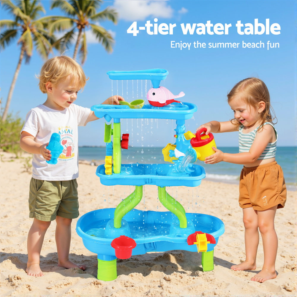 Keezi 4-Tier Kids Sand and Water Activity Table Multicolour